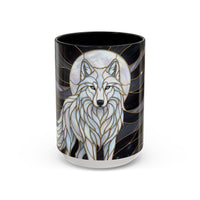 Night Wolf Stained Glass Style Mug