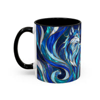 Cobalt Wolf Stained Glass Style Mug