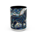 Sapphire Wolf Stained Glass Style Mug