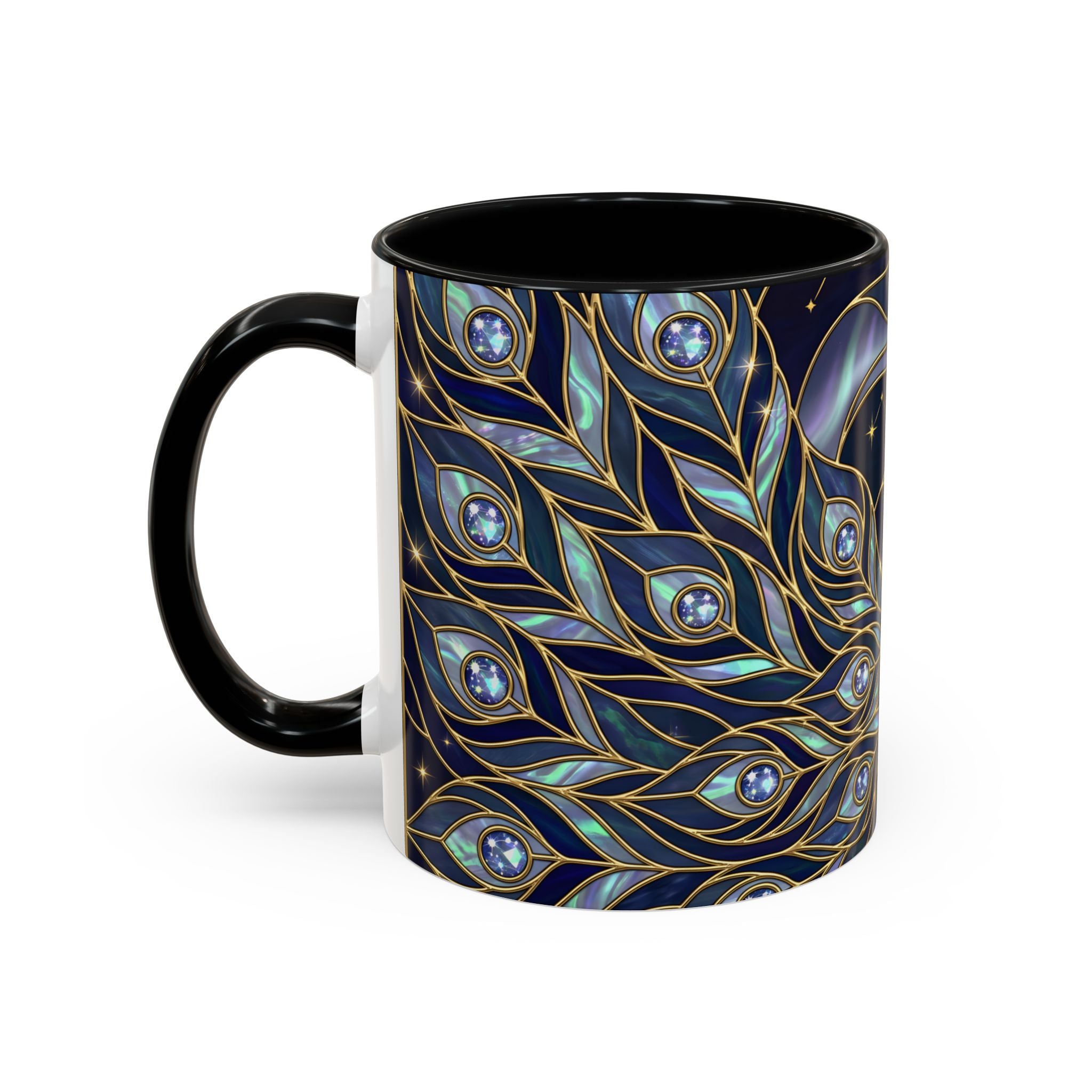 Lunar Peacock Stained Glass Style Mug