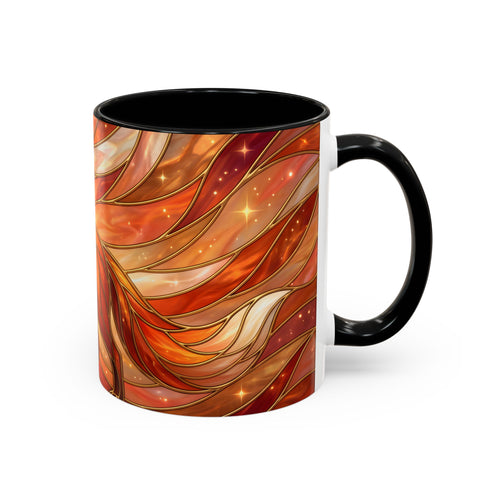 Orange Glow Fox Stained Glass Style Mug