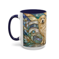 Blue Glow Great Pyrenees Stained Glass Style Mug