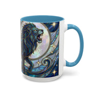 Sapphire Lion Stained Glass Style Mug