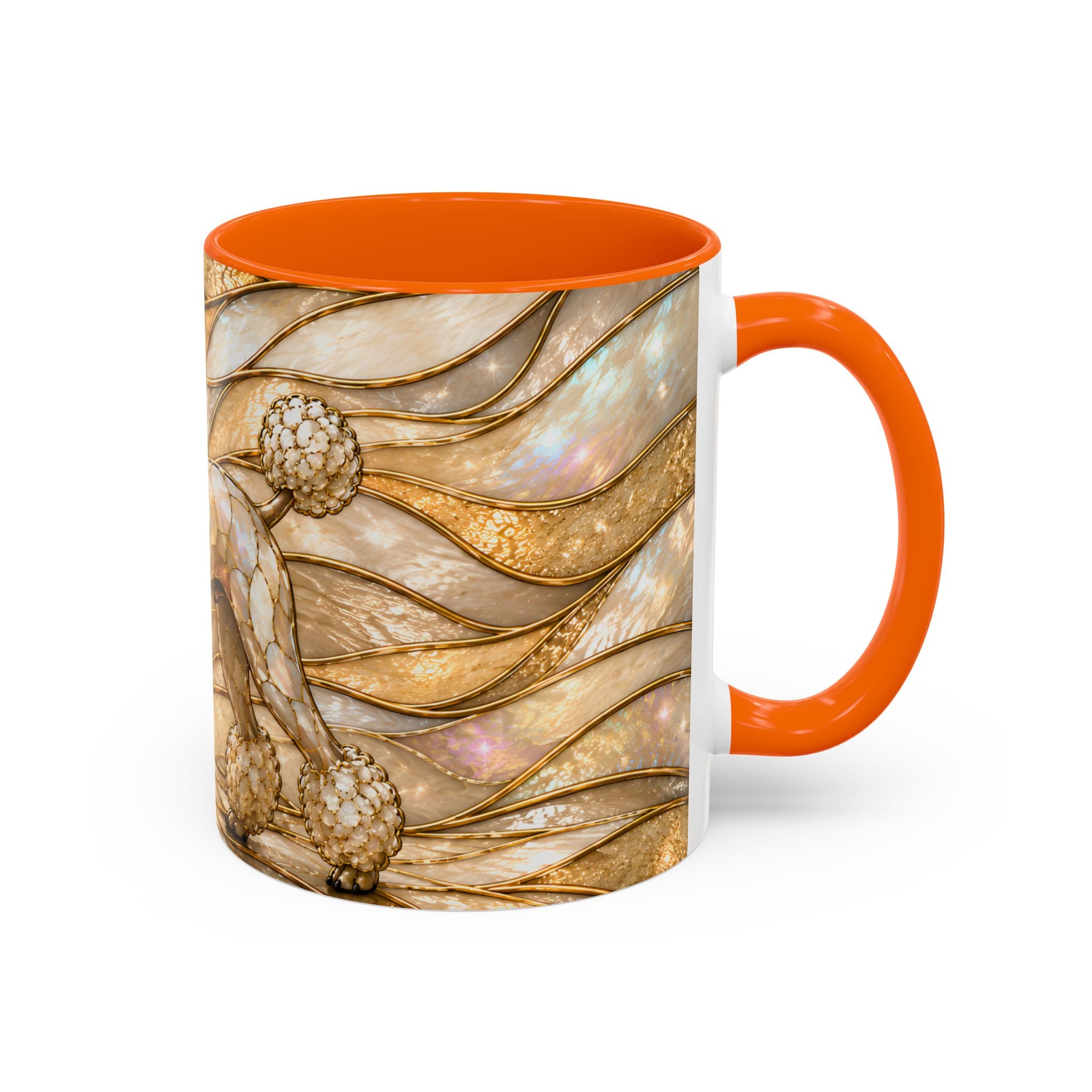 Golden Glow Poodle Stained Glass Style Mug