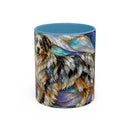Celestial Australian Shepherd Stained Glass Style Mug