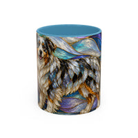 Celestial Australian Shepherd Stained Glass Style Mug