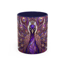 Purple Peacock Stained Glass Style Mug