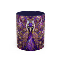 Purple Peacock Stained Glass Style Mug