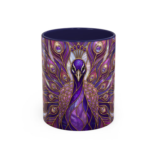 Purple Peacock Stained Glass Style Mug