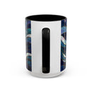 Celestial Blue Wolf Stained Glass Style Mug