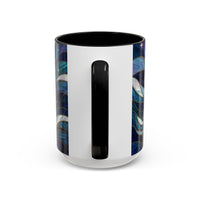 Celestial Blue Wolf Stained Glass Style Mug