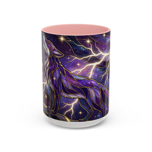 Purple Storm Fox Stained Glass Style Mug