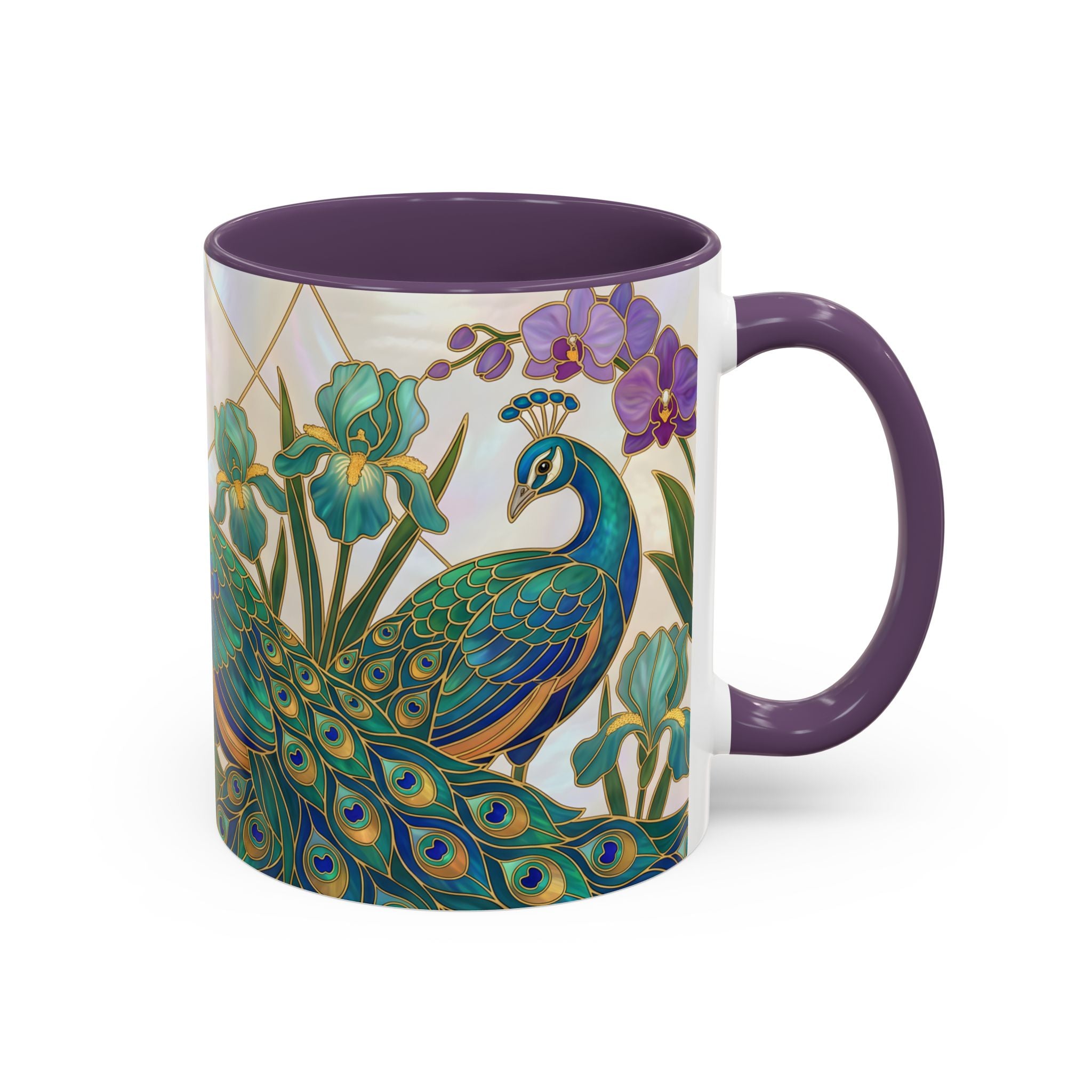 Garden Peacock Stained Glass Style Mug