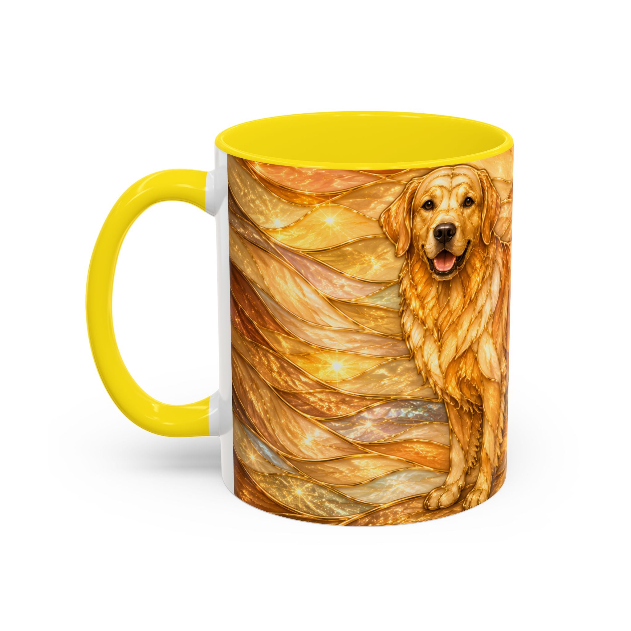 Golden Glow Golden Retriever Stained Glass Style Mug