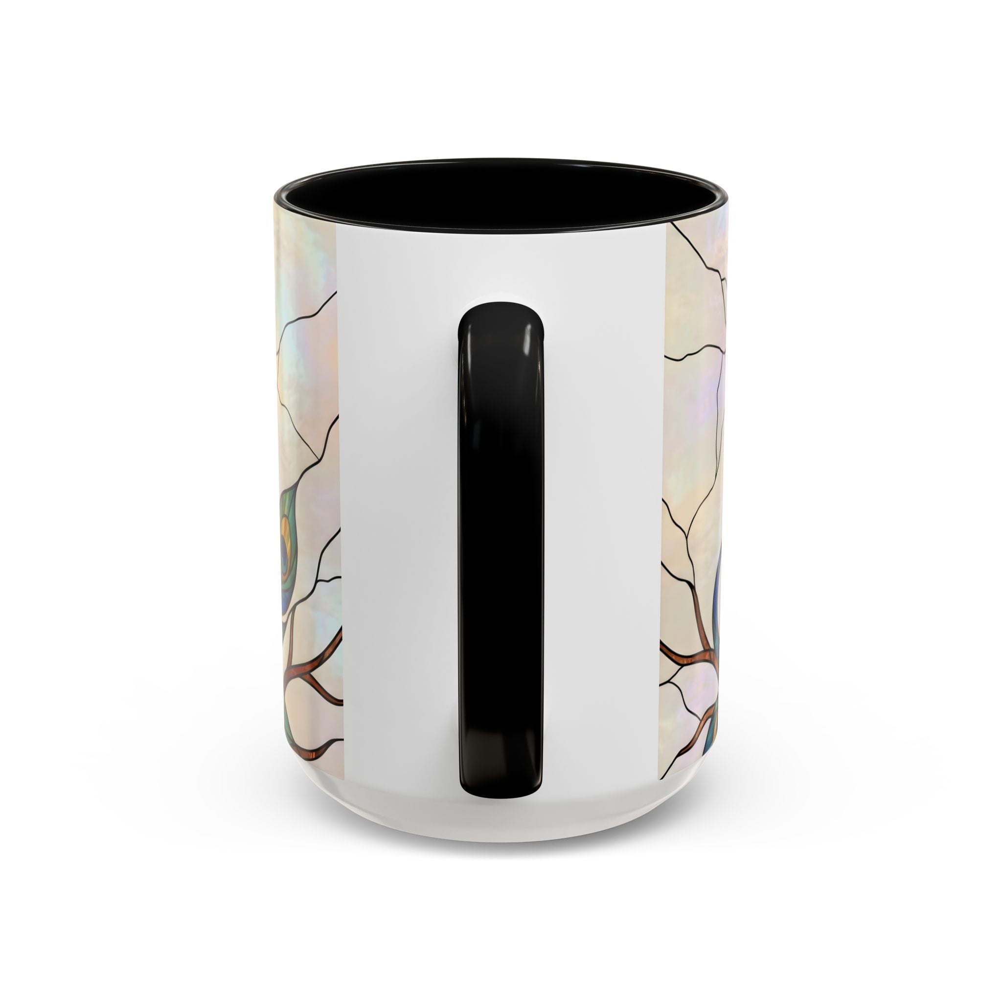 Minimal Peacock Stained Glass Style Mug