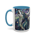Starlight Wolf Stained Glass Style Mug