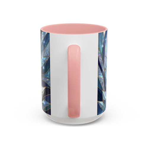Icy Blue Fox Stained Glass Style Mug