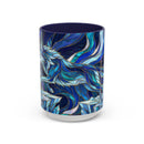 Cobalt Wolf Run Stained Glass Style Mug