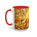 Golden Sakura Lion Stained Glass Style Mug