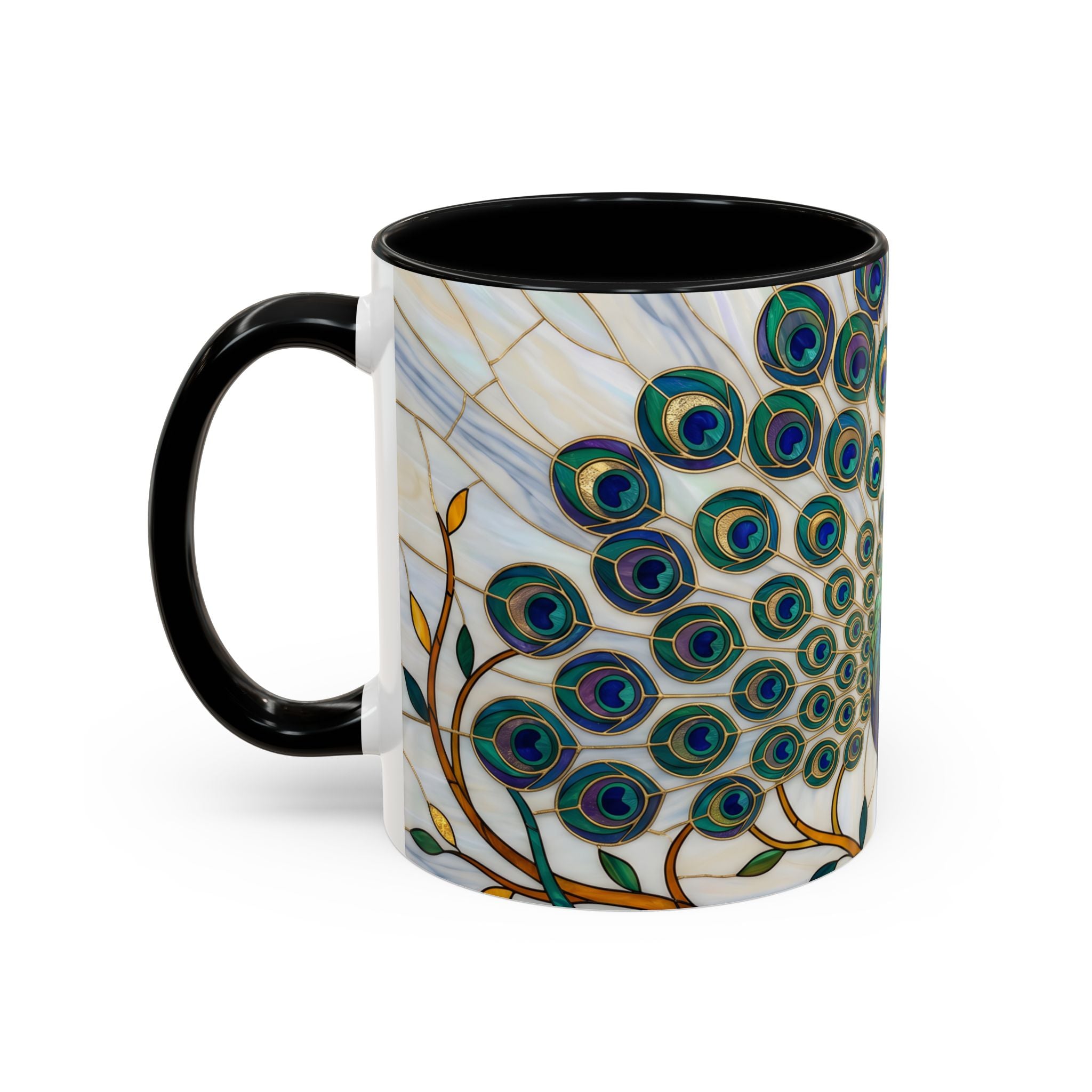 Classic Peacock Stained Glass Style Mug