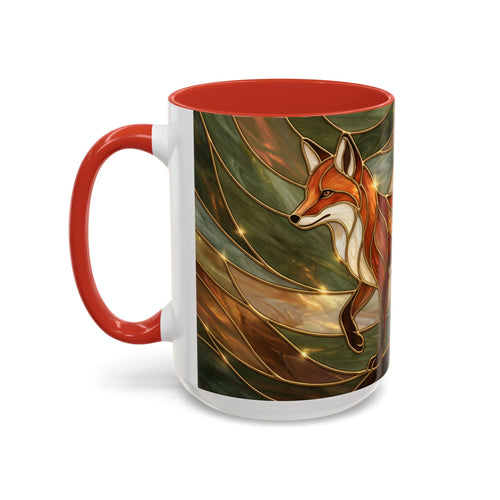 Olive Glow Fox Stained Glass Style Mug