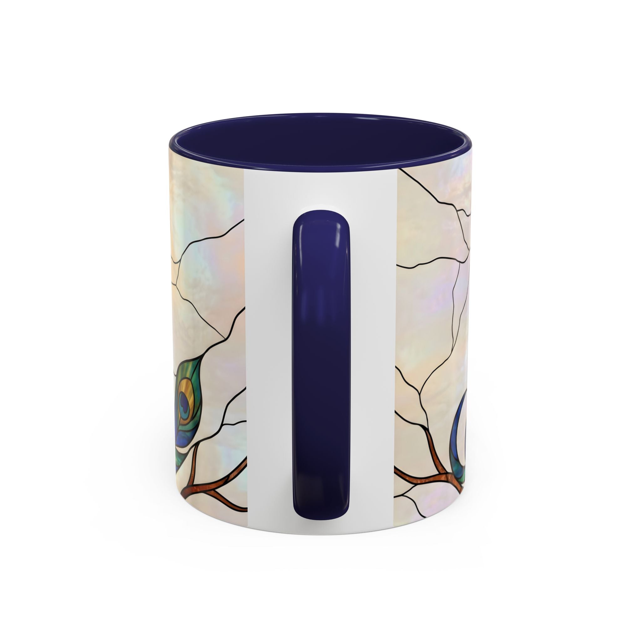 Minimal Peacock Stained Glass Style Mug