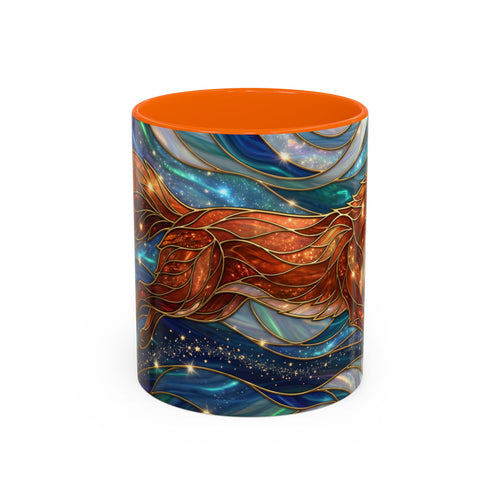 Celestial Running Fox Stained Glass Style Mug