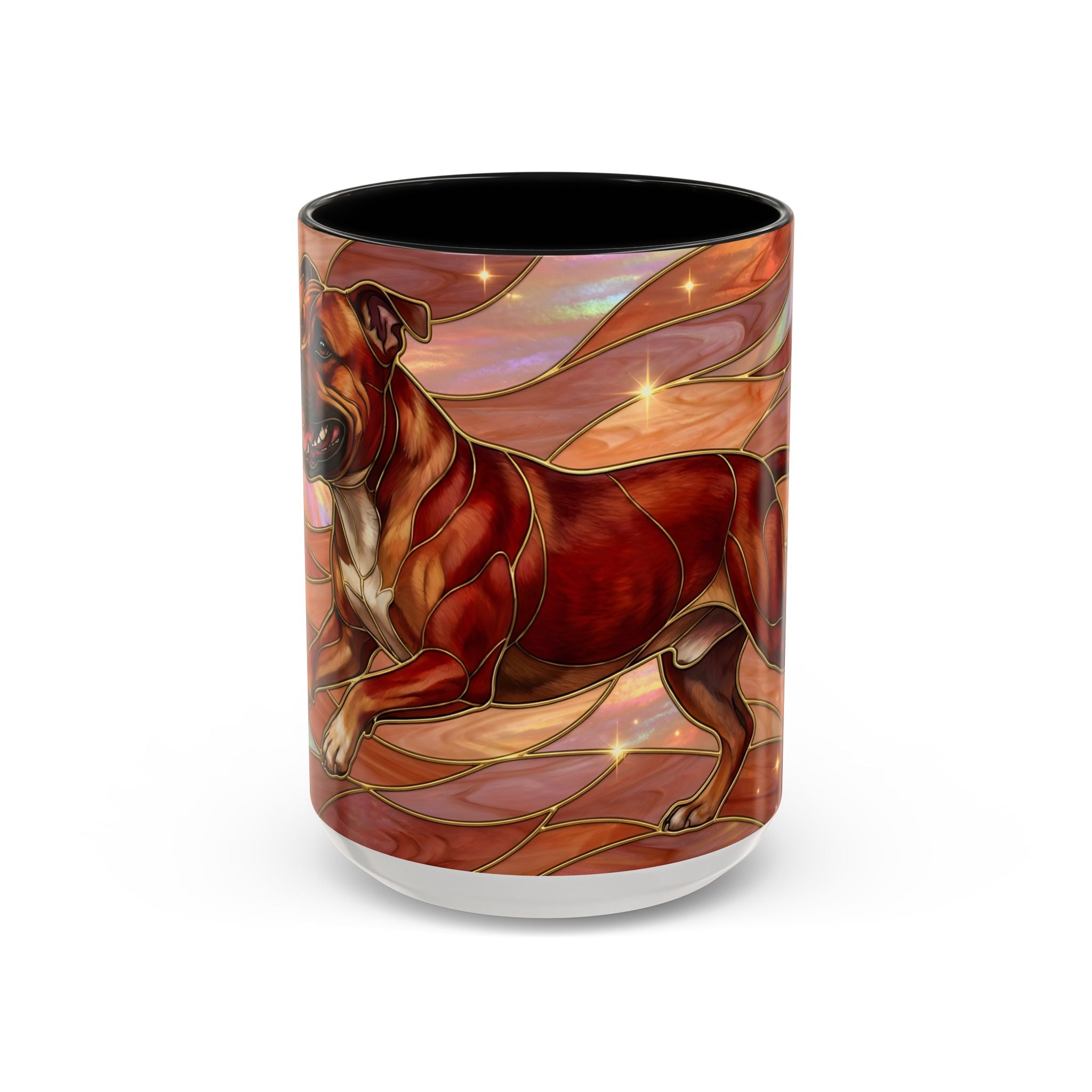 Warm Ember Staffy Stained Glass Style Mug