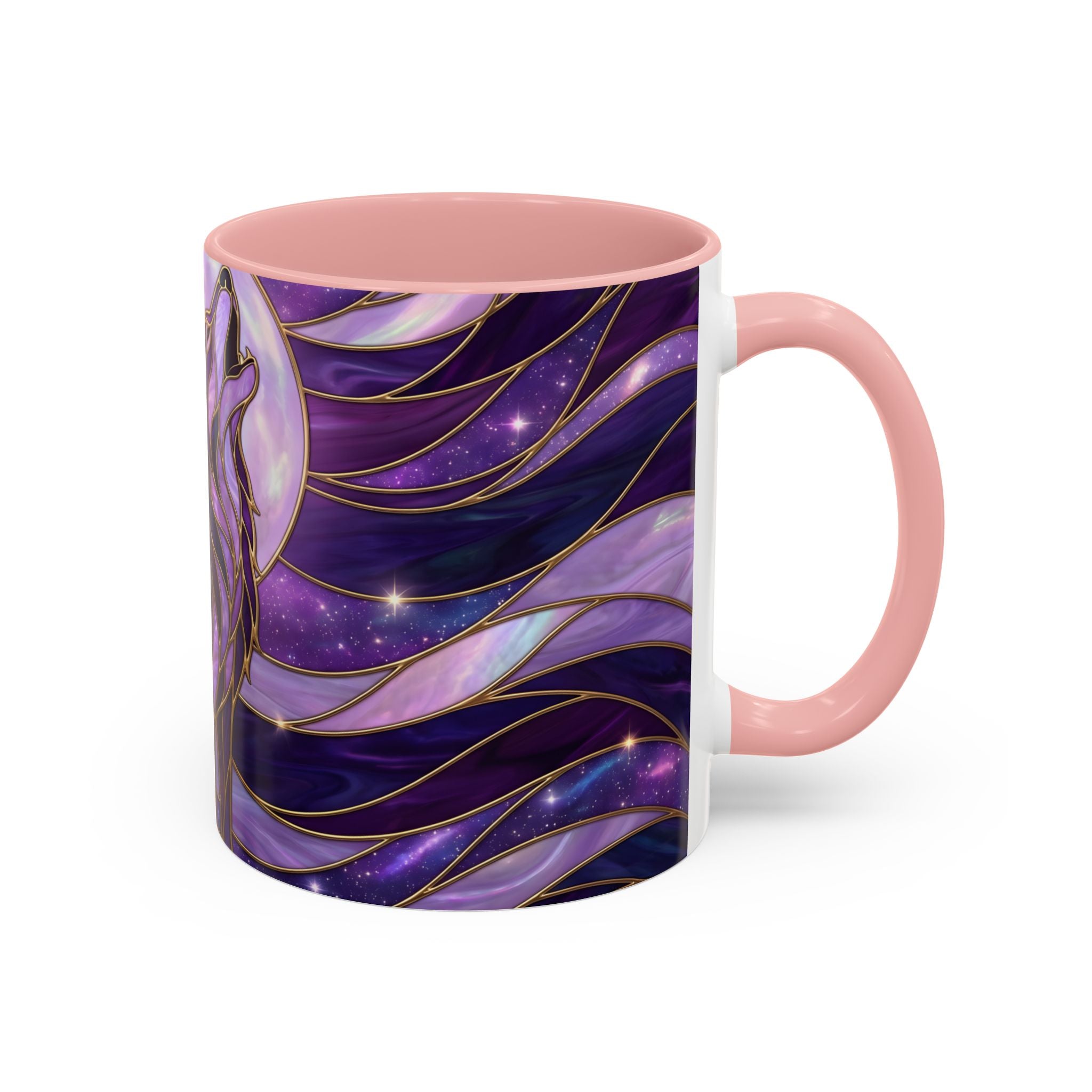 Amethyst Wolf Stained Glass Style Mug