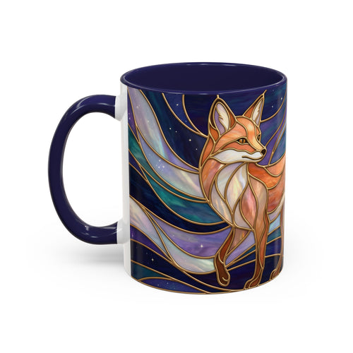 Aurora Fox Stained Glass Style Mug