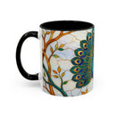 Elegant Peacock Stained Glass Style Mug