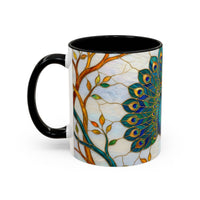 Elegant Peacock Stained Glass Style Mug