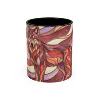 Rose Gold Wolf Stained Glass Style Mug