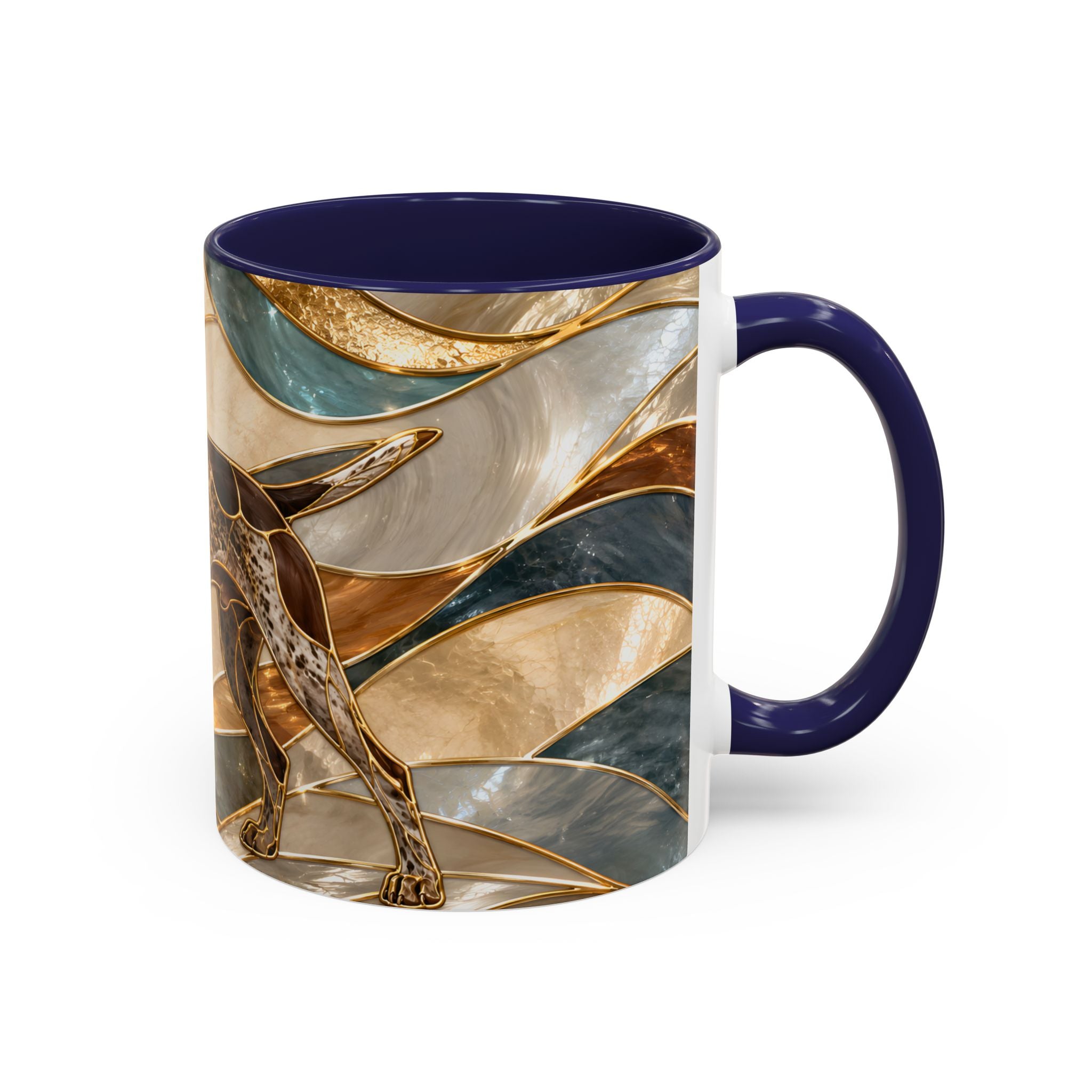 Warm Glow German Shorthaired Pointer Stained Glass Style Mug