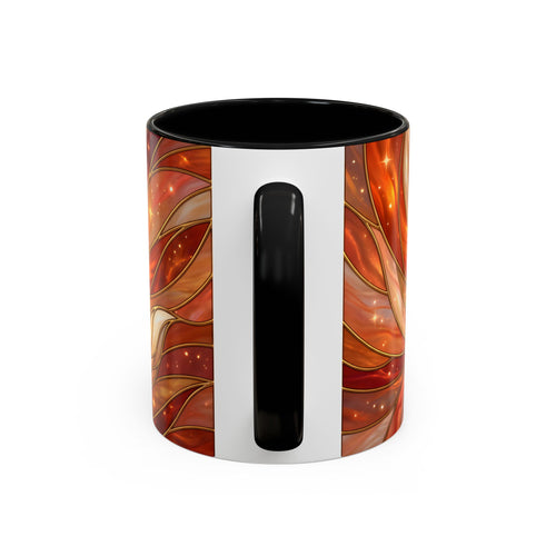 Orange Glow Fox Stained Glass Style Mug