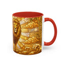Golden Sakura Lion Stained Glass Style Mug