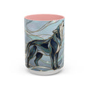 Mystical Blue Wolf Stained Glass Style Mug