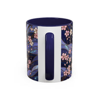 Night Sakura Wolf Stained Glass Style Wolf Coffee Mug