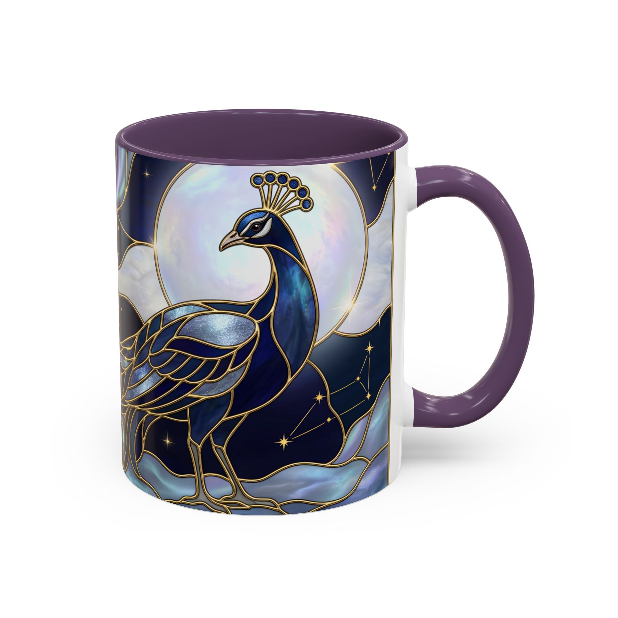 Lunar Peacock Stained Glass Style Mug