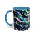 Northern Lights Wolf Stained Glass Style Mug