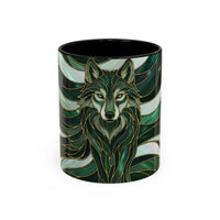 Jade Wolf Stained Glass Style Mug