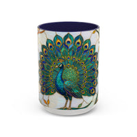 Elegant Peacock Stained Glass Style Mug