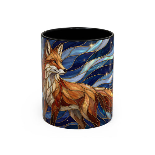 Midnight Fox Stained Glass Style Mug