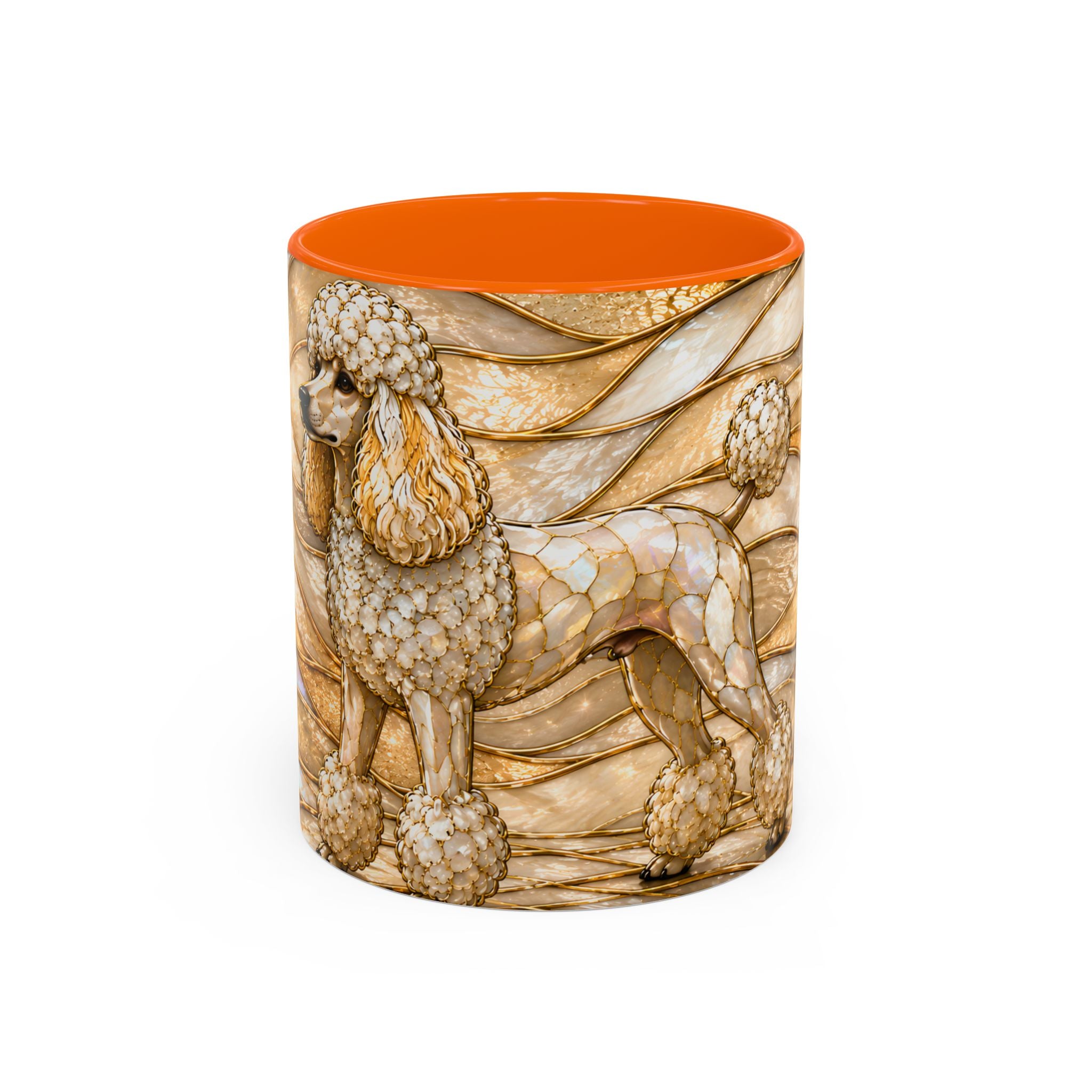 Golden Glow Poodle Stained Glass Style Mug