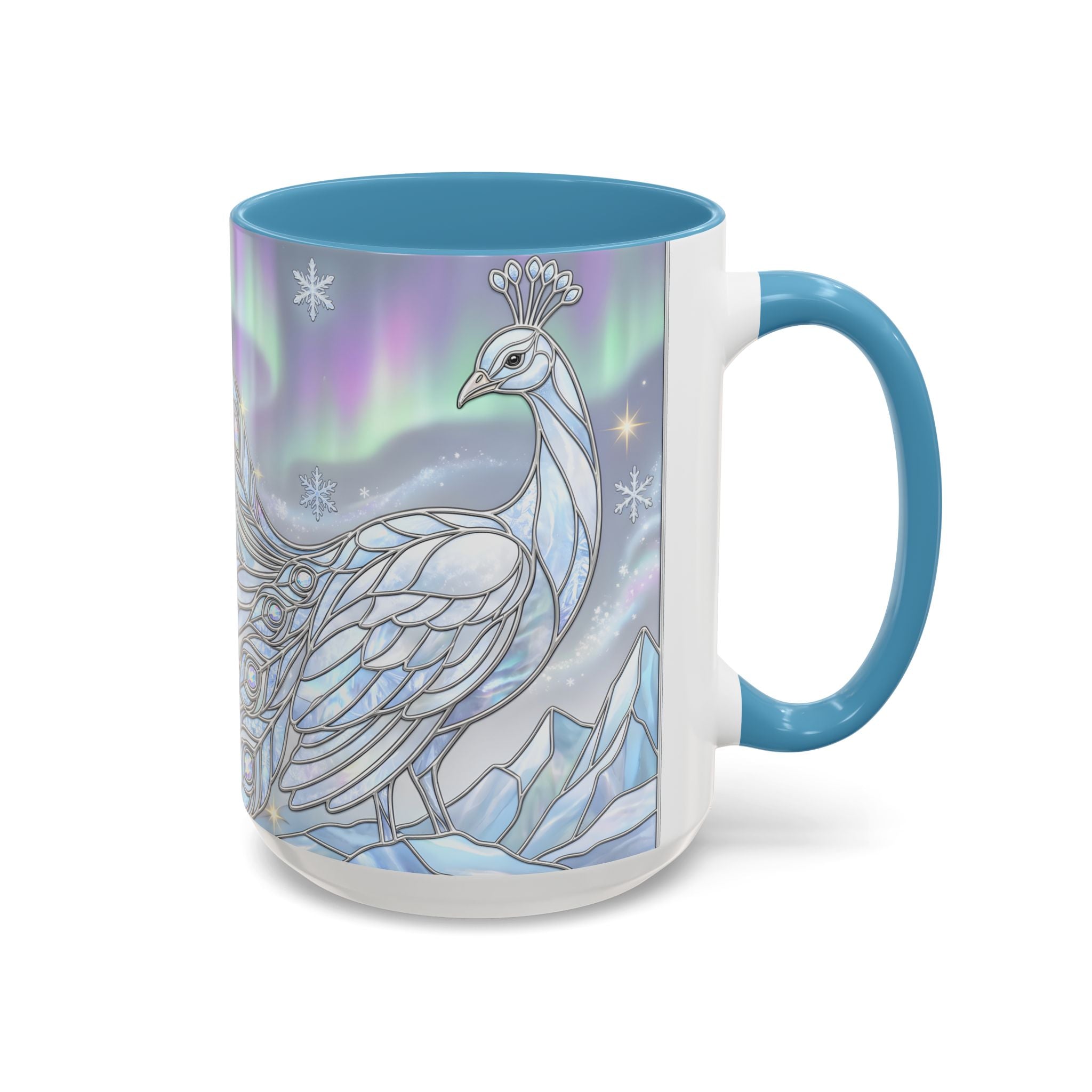 Aurora Peacock Stained Glass Style Mug
