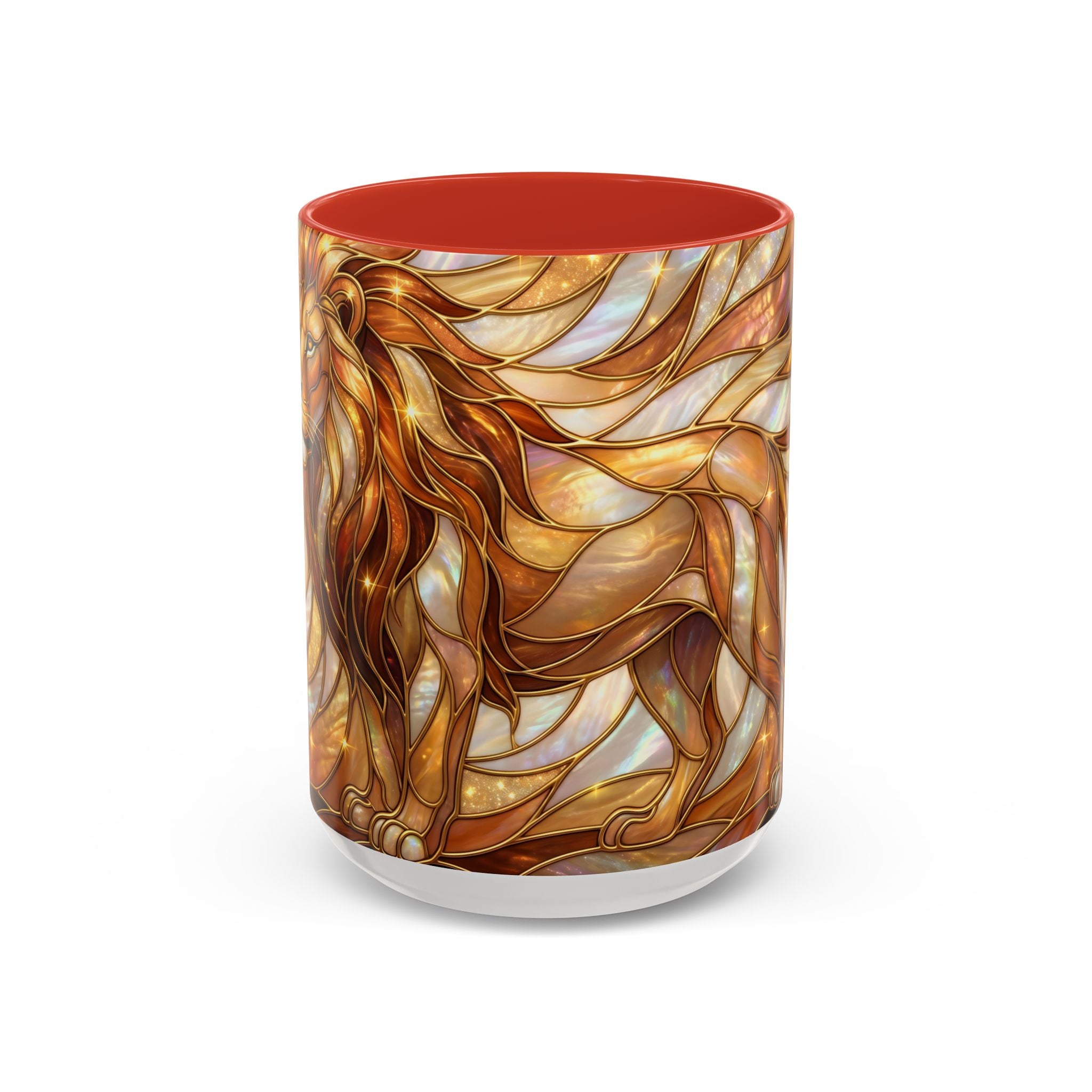 Amber Lion Stained Glass Style Mug