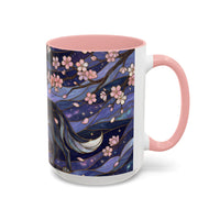 Night Sakura Wolf Stained Glass Style Wolf Coffee Mug