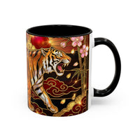 Sakura Tiger Stained Glass Style Mug