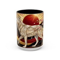 Sakura Wolf Stained Glass Style Mug