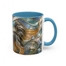 Blue Glow Yorkshire Terrier Stained Glass Style Mug